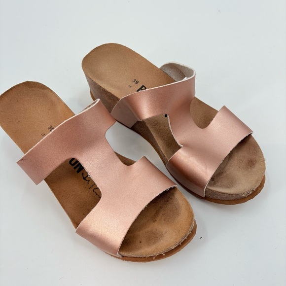 Bayton Bronze Wedge Slip On Cork Sandals Size 39 - Picture 4 of 9